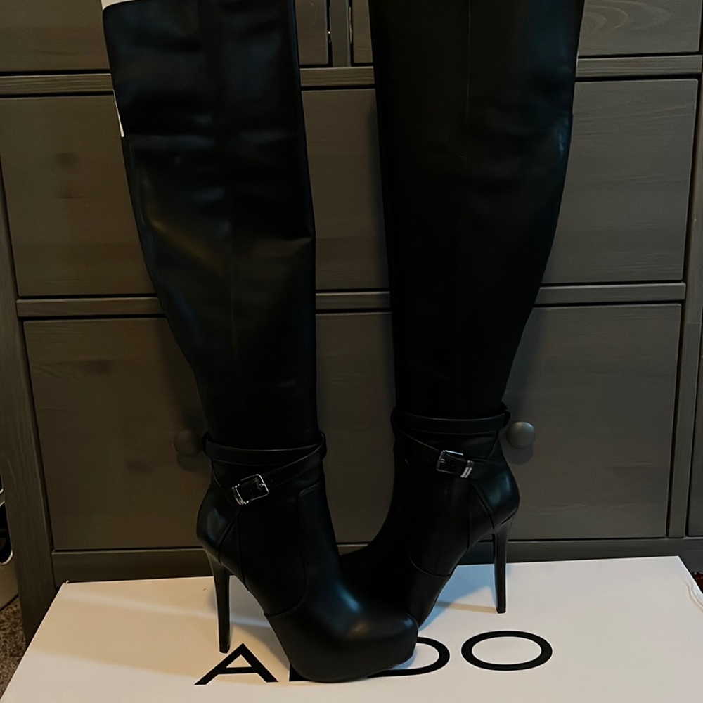 Black knee high boots